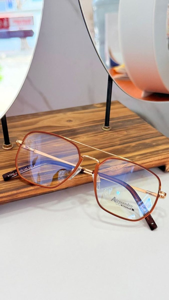 Aro metálico hexagonal Alessandro Eyewear — Ref. AE-306